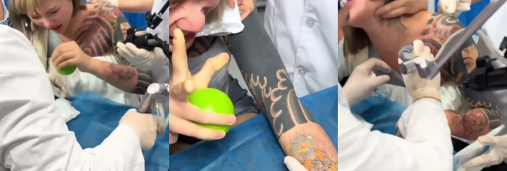 趣味吃瓜 妹子洗纹身现场 疼到哭爹喊娘彻底服了