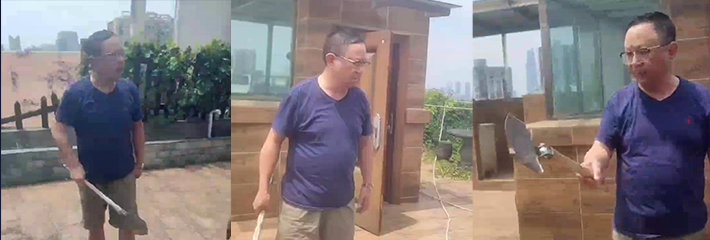 重庆工人高空32层楼作业被业主砍安全绳，连砍三刀!
