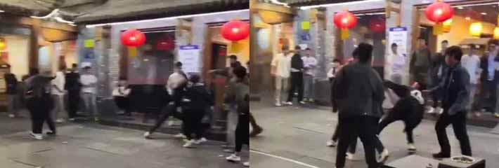 7年的感情换来的是铁棍打头 多名精神小伙围殴男主竟是女主分手后叫人来围殴前任 ！
