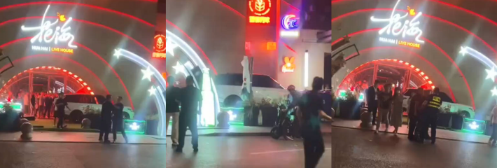 这得吊销驾照吧 2日凌晨1点 山西太原花海 两个男的酒后发生矛盾开车撞人！