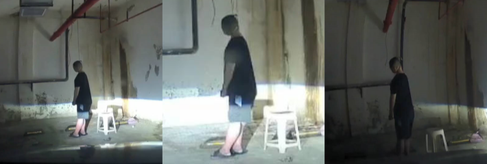 地下车库上吊自杀 给网友吓尿了 吓得车主把车停到小区里的停车位了 行车记录仪视频流出！