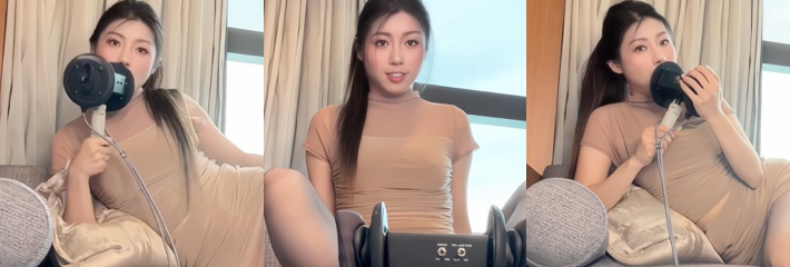 ASMR声控博主 LonikaMeow 灰丝高跟露点包臀裙 口交足交助眠诱惑