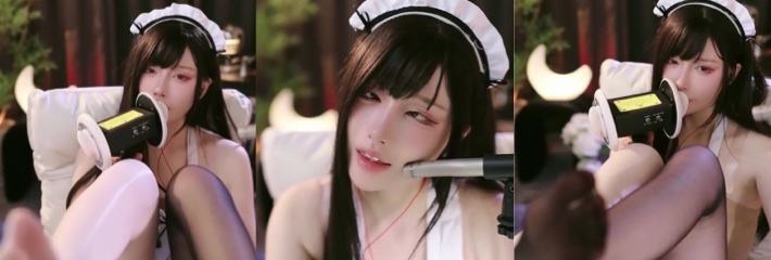 B站高颜值ASMR女神 一色雨 重金定制美腿丝袜寸止舔耳诱惑