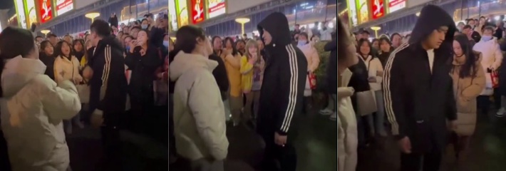辽宁大连街头 原配抓奸小三挑衅引发围观 男主找98美女焕发第二春！
