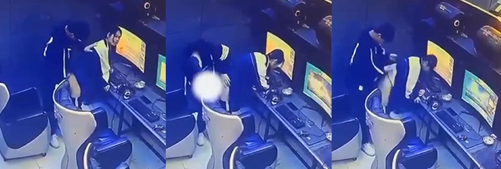网吧户外激情 高中生情侣偷偷做爱 结果被网吧摄像头记录的一清二楚!