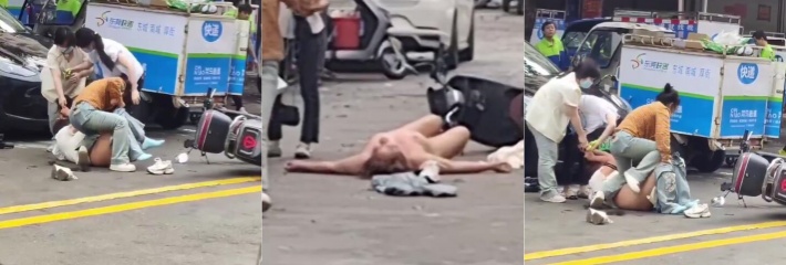 东莞大街抓奸 原配伙同人大庭广众脱小三衣服 现场一片狼藉！