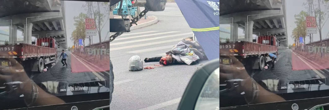 车祸现场视频流出 人脑子都给碾出来了 大货车这下已然成为了罪魁祸首！