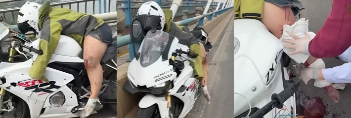 河南郑州 女骑手 事故现场视频曝光 遭遇横风死亡摇摆 其左手和腿部当场断裂