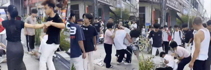 揭阳精神小伙骑九号炸街群架斗殴，父母拉不开火爆场面，年轻气盛街头乱象曝光!