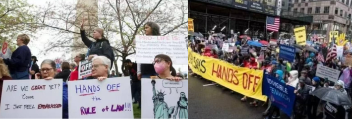 自特朗普上任以来最大游行 全美举行了近 1200 场集会 反对特朗普和马斯克政策！