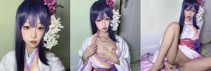 性感COSER神探狸狸cos原神雷电将军 人工白虎性感美乳 幻龙乘骑自慰淫荡高潮脸