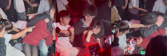 夜店开发新活动上线 女孩谁抢到谁就可以激情热吻 免费获得母狗一只 现场视频流出！