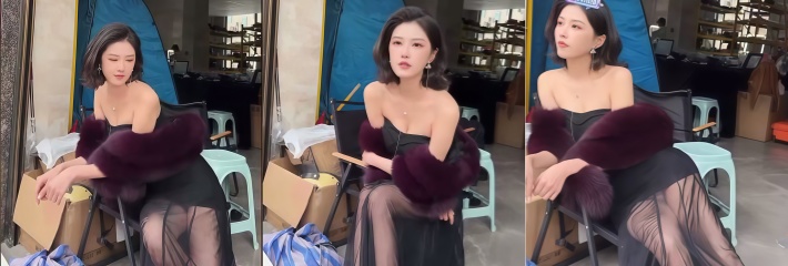 抖音性感女网红 程儿 直播间意外走光 白色内裤暴露无遗