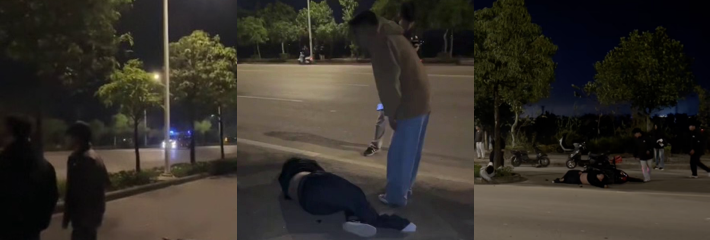 鬼火少年开九号电动车 极速漂移马路狂飙 集体摔车险酿车祸！