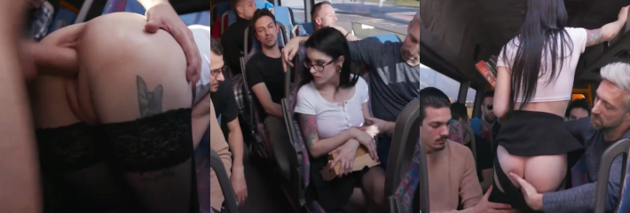 欧美剧情A片 黑丝短裙图书管理员 公交车上被侵犯到仓库轮奸 最后被抛弃在仓库