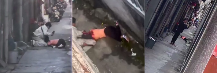 广东潮州潮安 东二光辉幼儿园附近出现一起凶杀案 一男子连砍一女子数刀 血腥砍人视频！