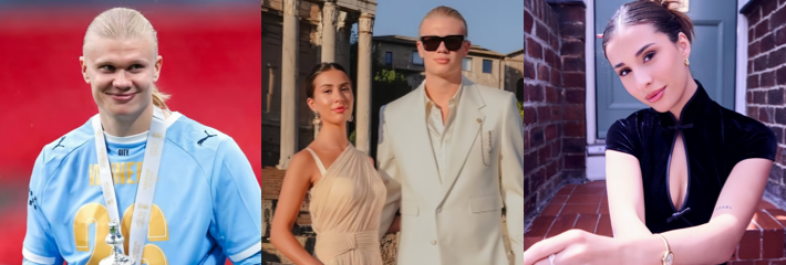 挪威国家队前锋 哈兰德 与妻子青梅竹马情深意合 伊萨贝拉低调陪伴成世界杯最美后盾