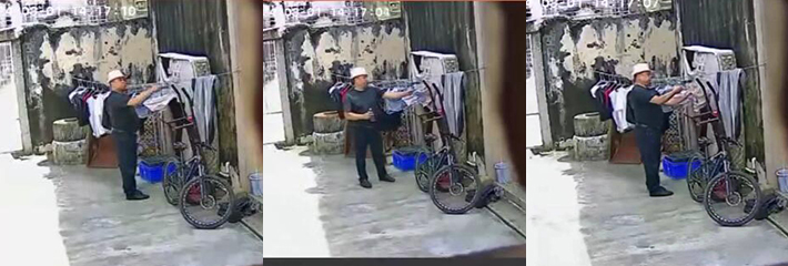 瓜友拍到内衣大盗，广东汕头胪溪乡 中年大叔专挑年轻女性内衣下手，已被拘留！
