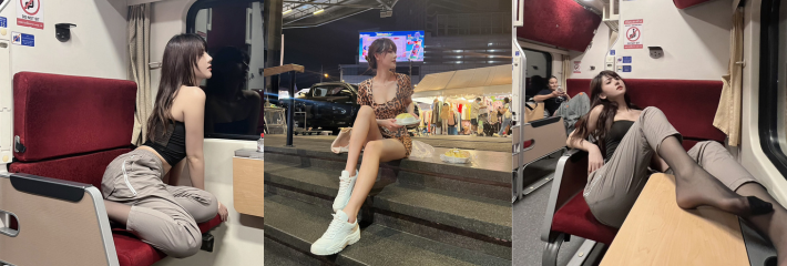 地表最强女神级骚鸡 阿朱 泰国行火车上再出骚作 诱人大长腿 夺命黑丝袜！