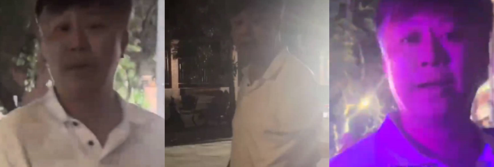 深圳水围1368文化街区 中年油腻大叔酒后在街头骚扰二女生遭怼后 口出狂言说去香港弄死你们！