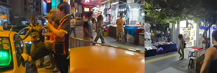 泰国街头惊现砍人案 手拿菜刀见人就砍 现场视频曝光全网疯传！