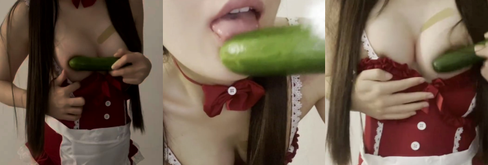 ASMR博主 那我去睡觉了 红衣女仆真空口交服务 诱惑福利拉满