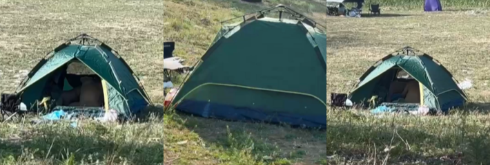 山东青州弥河滩野营情侣激情野战被路过的路人记录了下来 抠逼舔逼一幕被拍下曝光！