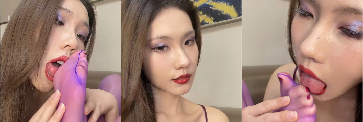 推特网黄 胆胆 全网首发紫色情趣丝袜足交 400元单篇自入门槛付费福利