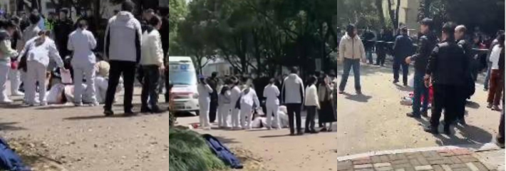 浙江台州高校车祸现场曝光！一辆小车连续碰撞导致多人受伤现场惨烈！