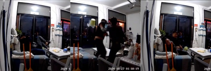 山东菏泽一男子家暴监控视频被妻子传上网络，锁喉致妻子濒死，把妻子吓得崩溃大哭！又是恐婚的一天