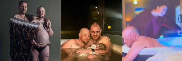 在新西兰 一名生理上认为自己是男性并服用雄性激素的女性 与她的男同性恋丈夫怀孕并生下了一个北鼻！