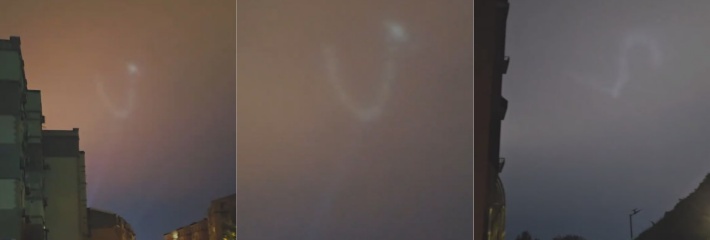 网传大连空中不明飞行物 是不是UFO不知道 但是完全把观众的智商按在地上摩擦