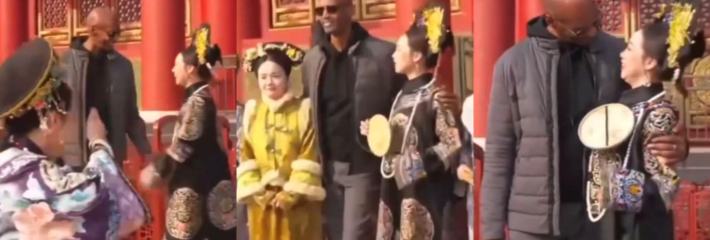 真是丢人 台湾馆长游故宫直播中意外拍到中国女子搂住黑哥不肯松手 合影拍照亲密宛如情人！
