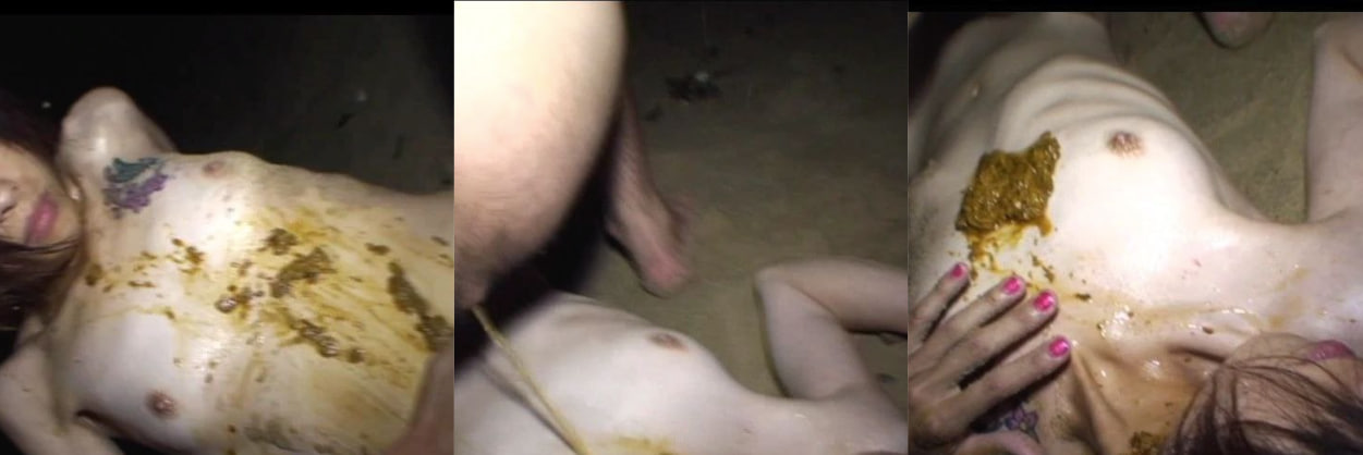 吸毒纹身母狗因欠债被黑社会带到海边三洞暴力深喉强奸 吃屎喝尿B里插烟花各种玩弄！