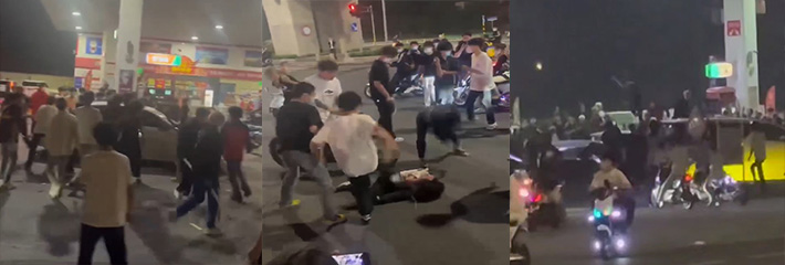 临沂精神小伙砸车群殴路人 网传是因为受害者装逼 结果男子被打倒血流不止 警方紧急介入
