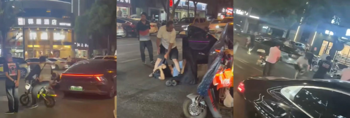 浙江余杭某大酒店门口马路抓奸完整版 好兄弟睡了自己的老婆 绿帽男拿着头盔哐哐砸鸡巴！