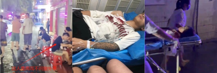 江西精神小伙们又倒地了 围观者目睹全过程 女子捅死黑衣男友!