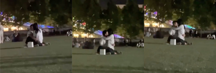 聊城职业技术学院一饥渴情侣在操场上忘情操爱！已到仙境毫不把旁人当一回事了！