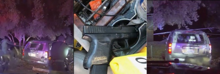 美国加州真实抓捕罪犯录像！堪比好莱坞大片 12名警员10秒狂开268枪 嫌犯被打成筛子180斤尸体90斤子弹