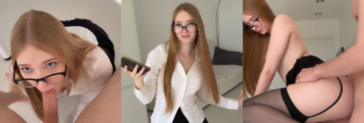 P站 高颜值金发眼镜妹 mysaaat 新片 在成人网站看到继妹的裸照后 她主动提出和我拍性爱片！