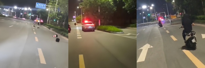 鬼火少年 倒反天罡夜袭警车 到底是牛逼还是找死 视频曝光全网疯传！