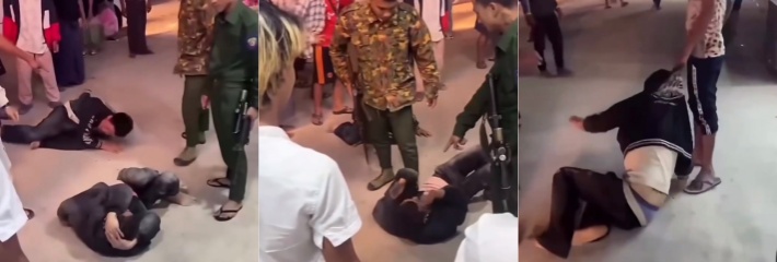 缅甸男找越南妹打炮不给钱被抓暴打 现场视频流出 看着还真搞笑！