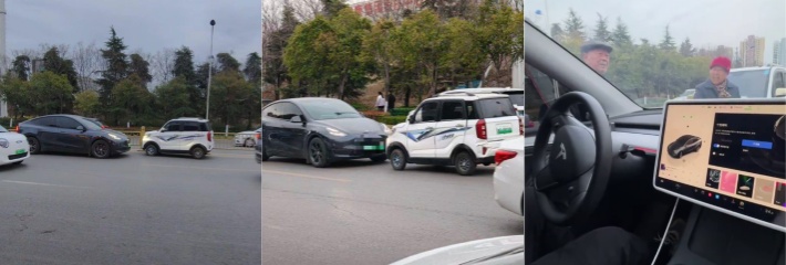 不是老人变坏了是坏人变老了 开老头乐的大爷逆行挡住特斯拉 下车还给车主一顿臭骂