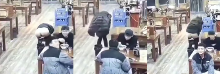 这特么谁老婆饭馆随地大小便 小伙子脸红社死 视频疯传全网尴尬！