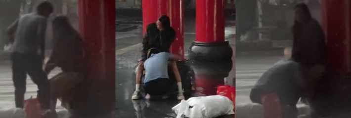 海南五指山三月三广场 亲个嘴警察也管 结果细细一看竟是大庭广众舔逼打野战 完整视频流出！