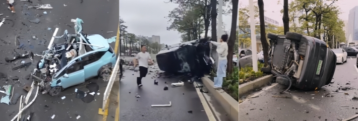 广东湛江三帆环岛 发生重大交通事故 广汽埃安与理想正面硬刚 当场化为一地碎片！