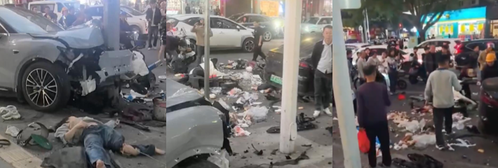 广州花都重大交通事故曝光 灰色零跑汽车失控冲撞行人 致多人受伤 现场一片狼籍触目惊心！