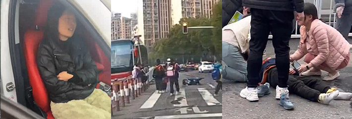 突发事件，长沙京武浪琴山 一辆轿车突然开车冲撞学生
