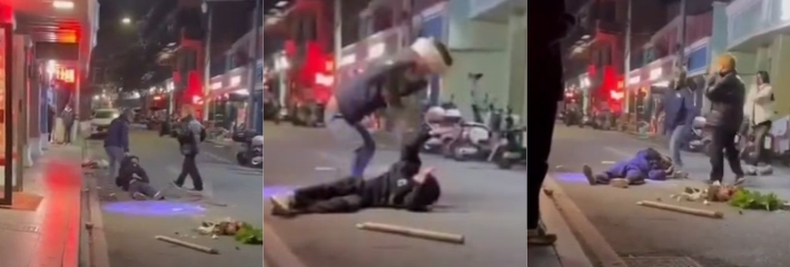 生怕他不死 下这么重的手！浙江省温州市文成县一青年用陶瓷花盆桌子等猛砸另一名青年头部 意图杀人