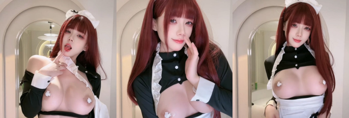 推特极品巨乳福利姬 九言 流出最新土豪定制私拍 女仆装制服穿上黑丝在镜头前色诱骚拍！
